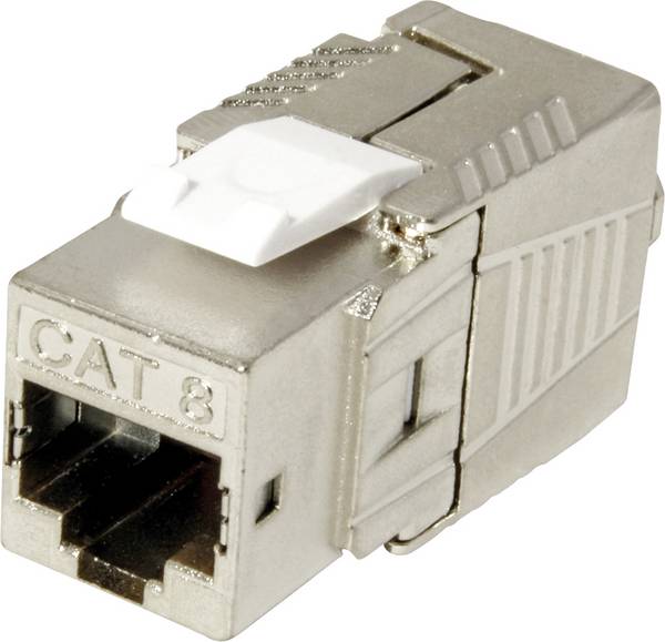 ROLINE Cat.8 (Klasse I) Keystone, afgeschermd, zonder gereedschap, zilver