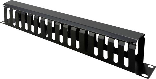 VALUE 19" Frontplaat 1 HE met rangeerkanaal 40 x 80 mm, zwart