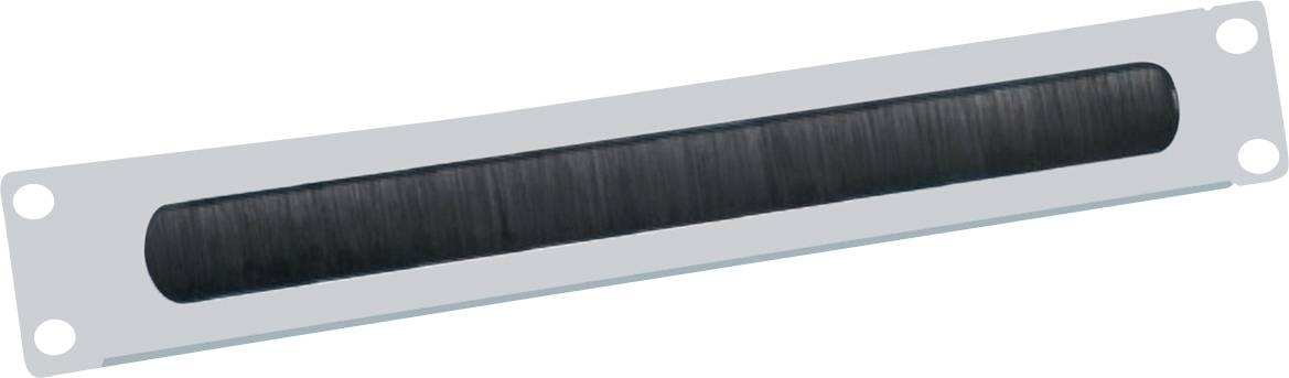 Ventilatierooster met geborsteld zwart metalen rooster, rechthoekig met ronde bevestigingsgaten in de hoeken.