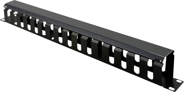 VALUE 19" Frontplaat 1 HE met rangeerkanaal 40 x 40 mm, zwart