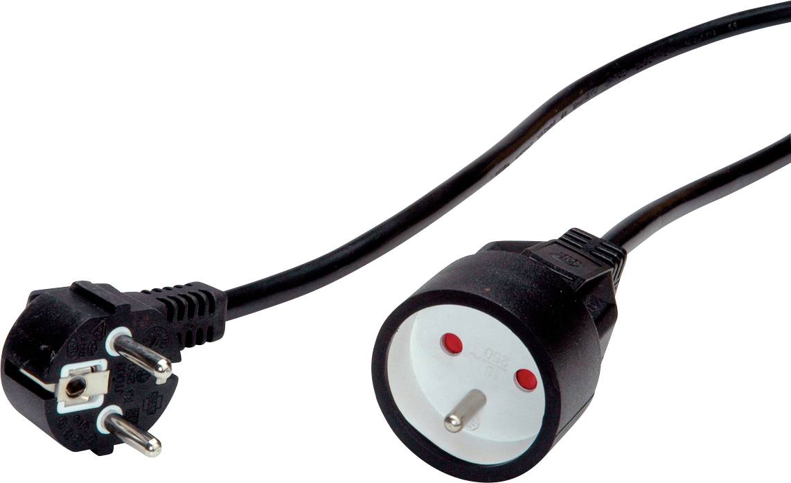 VALUE stroomverlengkabel met aarde, 230VAC, UTE versie, zwart, 10 m