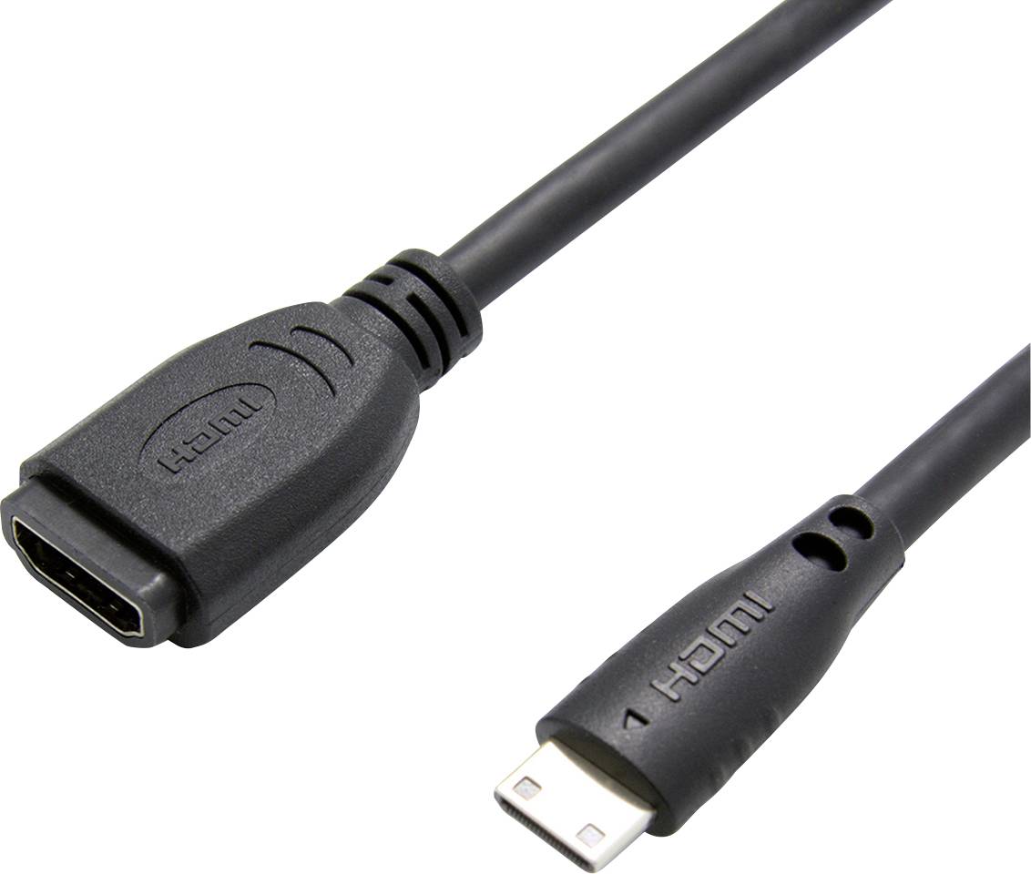 HDMI-kabel met stekker en aansluiting, geschikt voor het aansluiten van apparaten voor audio- en videotransmissie.