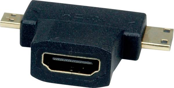 VALUE HDMI T-Adapter, HDMI  - HDMI Mini + HDMI Micro