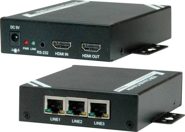 ROLINE HDMI Extender via TP, Cat.5/6, cascadeerbaar, 100m