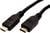 Twee zwarte HDMI-kabels, een gemarkeerd met 'TV', de andere met 'HDMI', voor de overdracht van audio- en videosignalen.