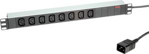Conrad ROLINE 19" stekkerdoos 8-voudig C13 + C20 stekker , Aluminium, 2 m aanbieding