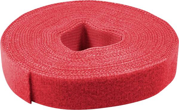 Value 25.99.5253 Klittenband  Om te bundelen Lusdeel, Haak- en lusdeel, Haakdeel (l x b) 25 m x 10 mm Rood 25 m