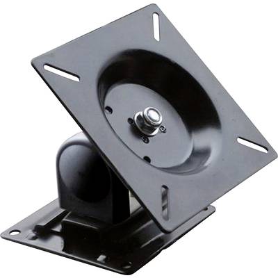 Zwarte metalen tv-wandsteun met kantelbare montagebeugel, geschikt voor het bevestigen van kleinere schermen of monitors.