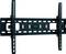 Zwarte TV-wandsteun met verstelbare armen en geïntegreerde waterpas, geschikt voor verschillende schermformaten.