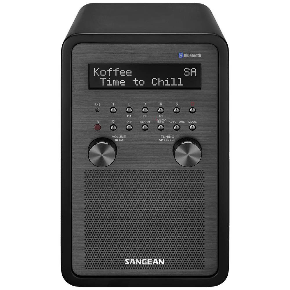 Sangean DDR-60 Radio DAB+, DAB, VHF (FM) AUX, Bluetooth, NFC Incl. afstandsbediening, Wekfunctie Zwart