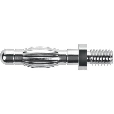Metalen spreidplug met cilindrische behuizing, gegroefde structuur en schroefdraad aan het uiteinde. Gebruikt voor stabiele bevestigingen.