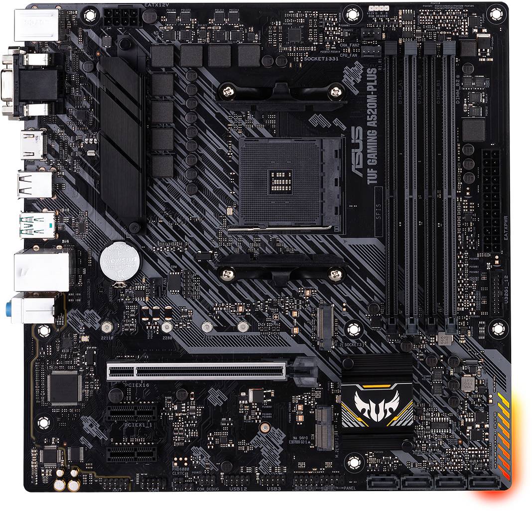 Asus TUF GAMING A520M-PLUS Moederbord Socket AMD AM4 Vormfactor Micro-ATX