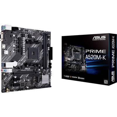 Asus PRIME A520M-K Moederbord Socket AMD AM4 Vormfactor Micro-ATX 
