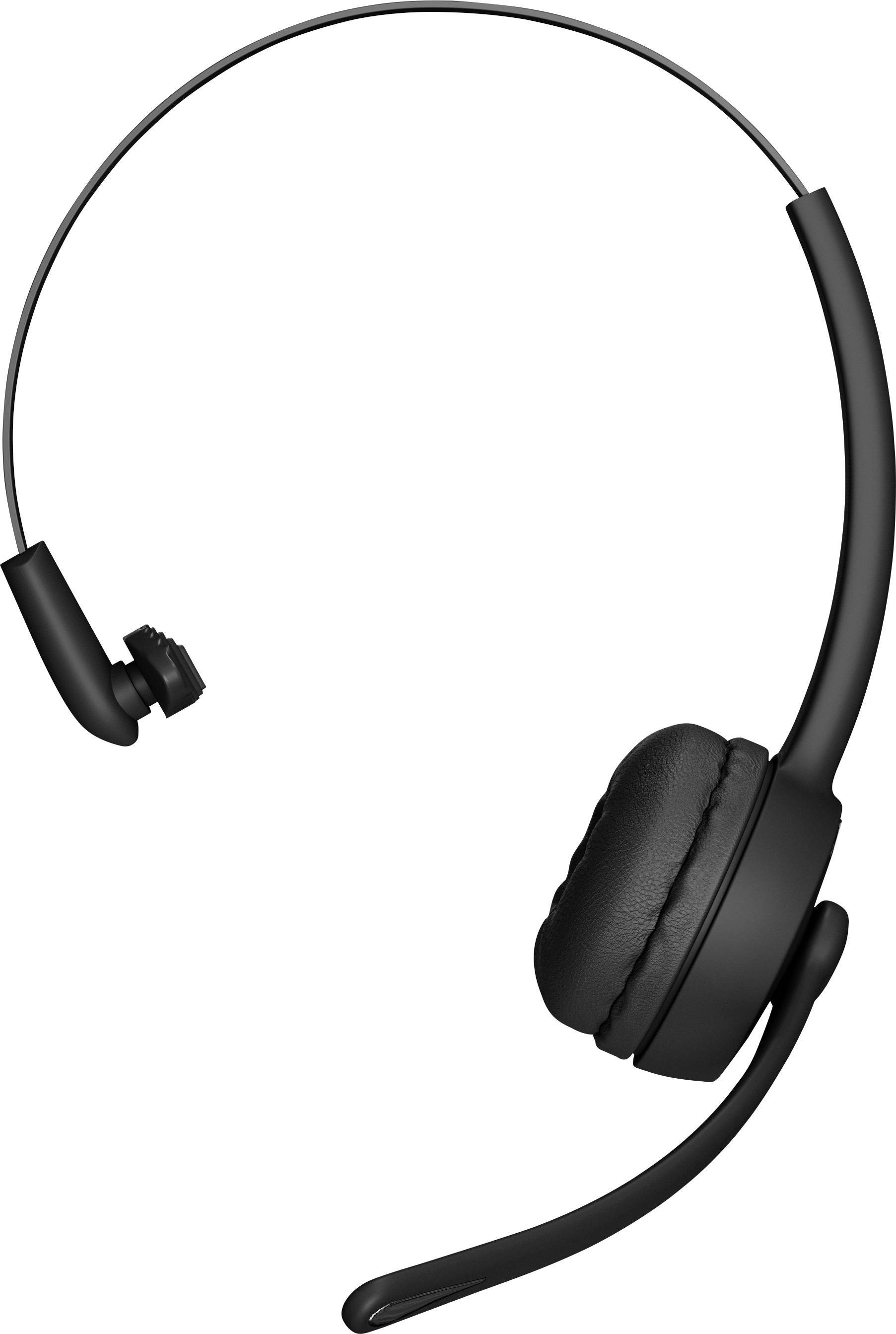 Een zwart headset met één oortje en een microfoonarm.