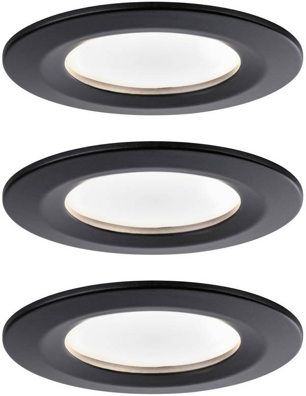Paulmann 94473 LED-inbouwlamp Set van 3 stuks LED LED vast ingebouwd 18 W Zwart (mat)