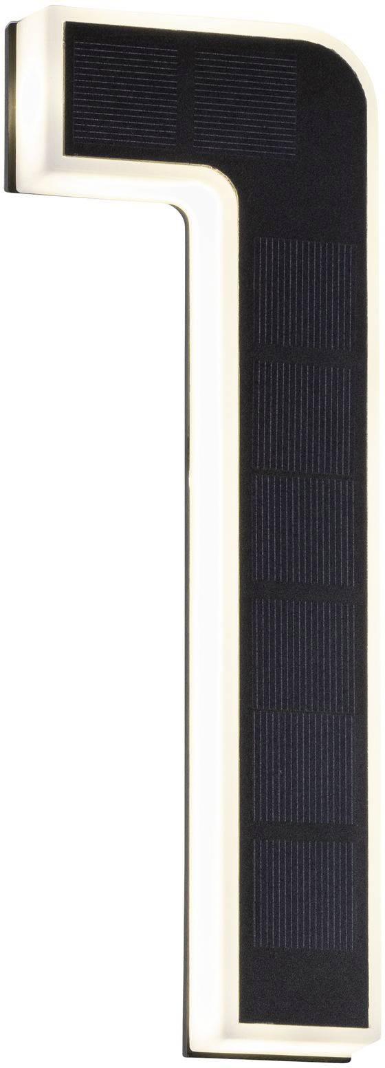 Zonne-aangedreven LED-lichtstrip gebogen in een L-vorm, geschikt voor decoratie of verlichting van buitenruimtes.