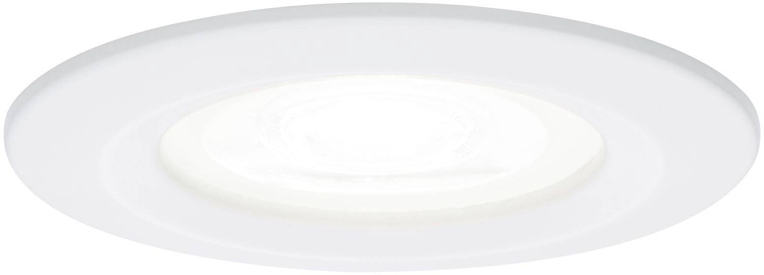 Inbouw LED-plafondlamp met een witte rand, die zacht verlicht. Geschikt voor moderne binnenverlichting.