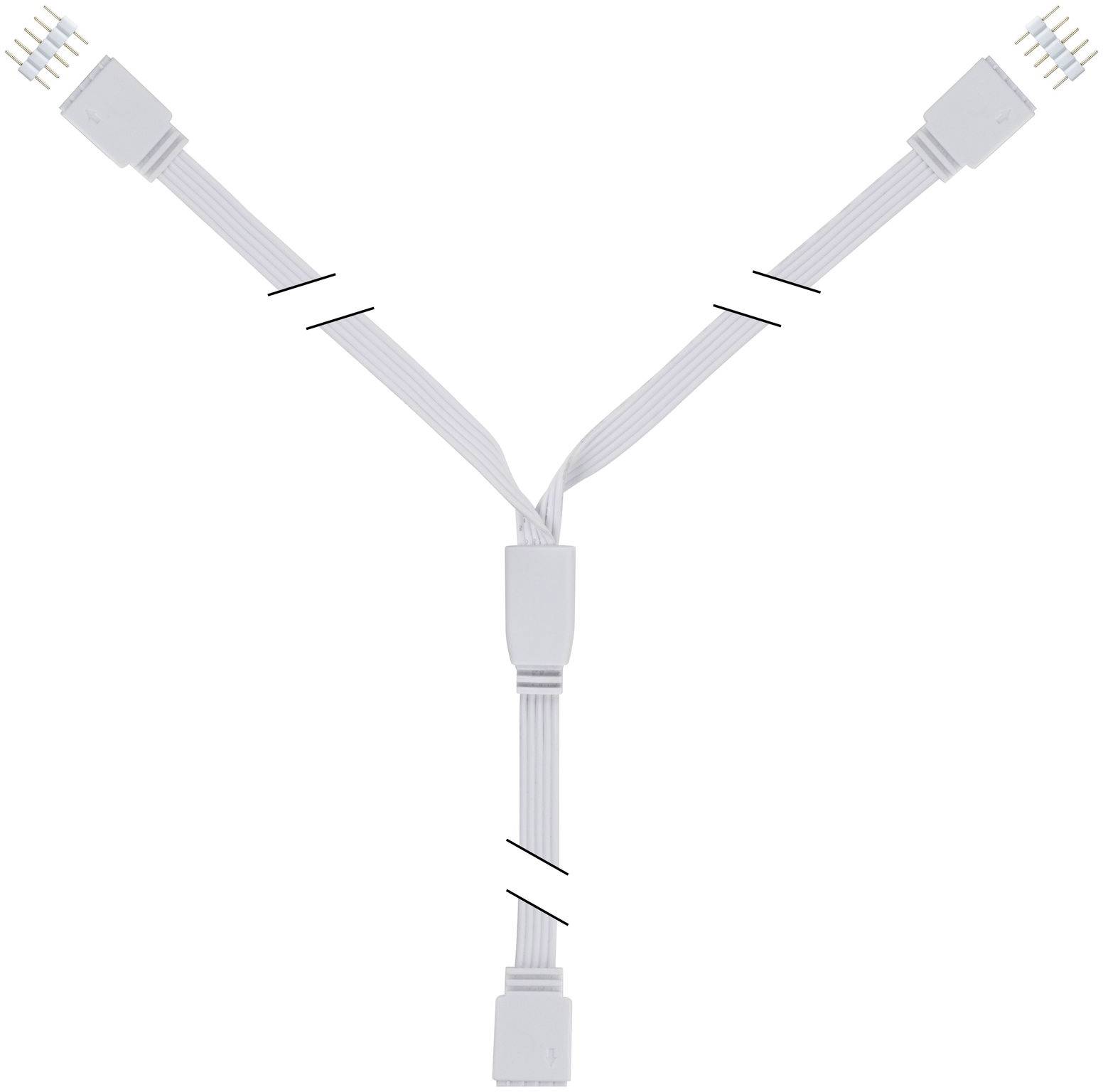 LED-splitterkabel met drie uitgangen in Y-vorm. Geschikt voor het verbinden van RGB-ledstrips met een enkele controller.