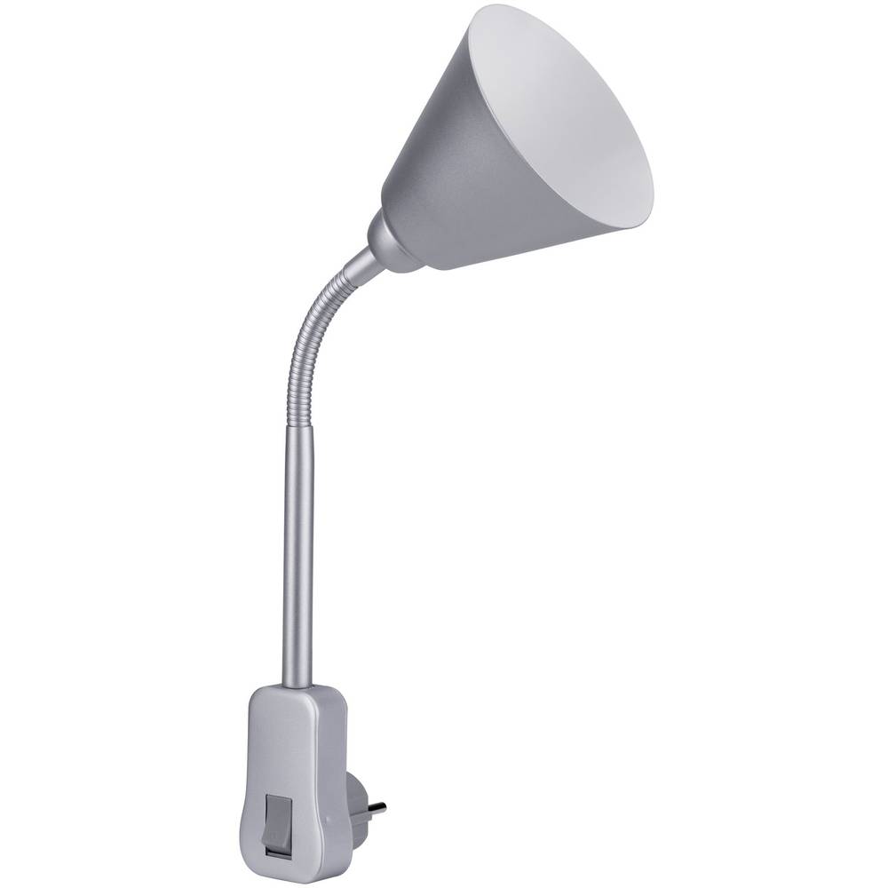 Paulmann stekkerlamp Junus - met flexibele arm - E14 - grijs