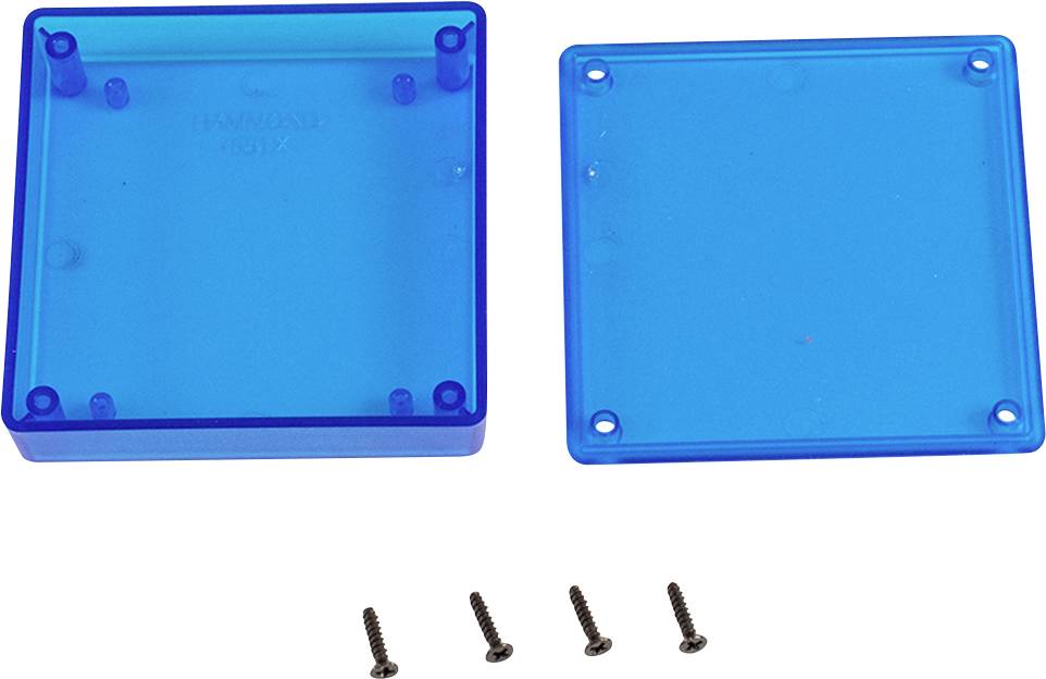 Hammond Electronics 1551XTBU Universele behuizing 80 x 80 x 20 ABS Blauw (transparant) 1 stuk(s)