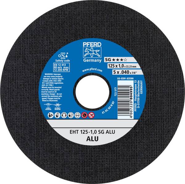 PFERD TOOLS SG ALU 61341115 Doorslijpschijf recht 125 mm 25 stuk(s) Aluminium, Non-ferrometaal