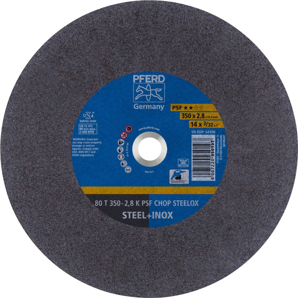 PFERD PSF CHOP STEELOX 69690001 Doorslijpschijf recht 350 mm 5 stuk(s) RVS, Staal