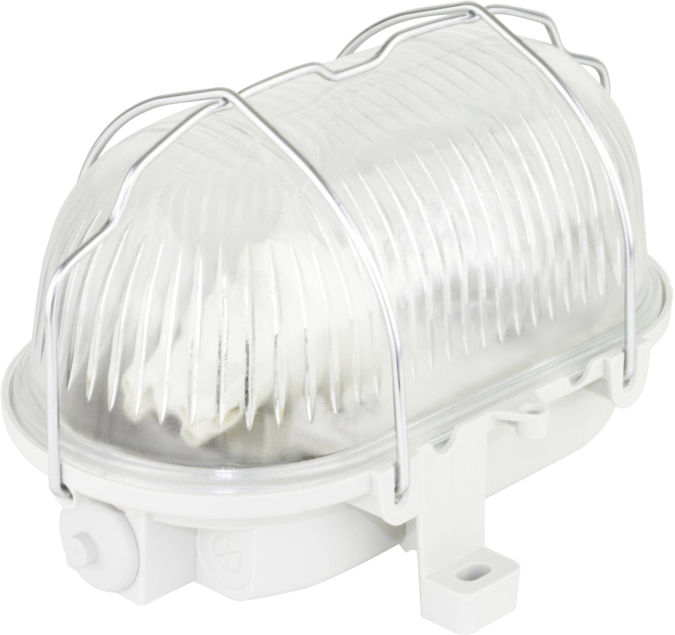 REV Ovalleuchte Kunstst.LED 5W gr Lamp voor vochtige ruimte LED E27 5 W Warmwit Wit, Zilver