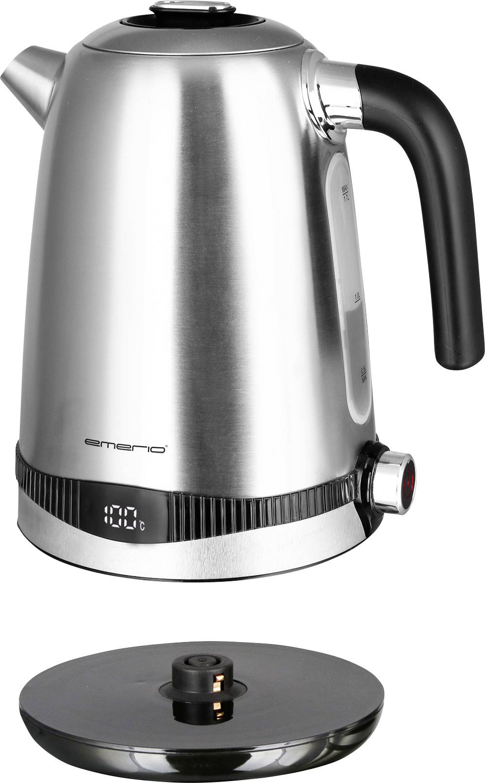 EMERIO WK-124658.1 Waterkoker Snoerloos, BPA-vrij Aantal/Volume: 1.7 l Zilver, Zwart-2