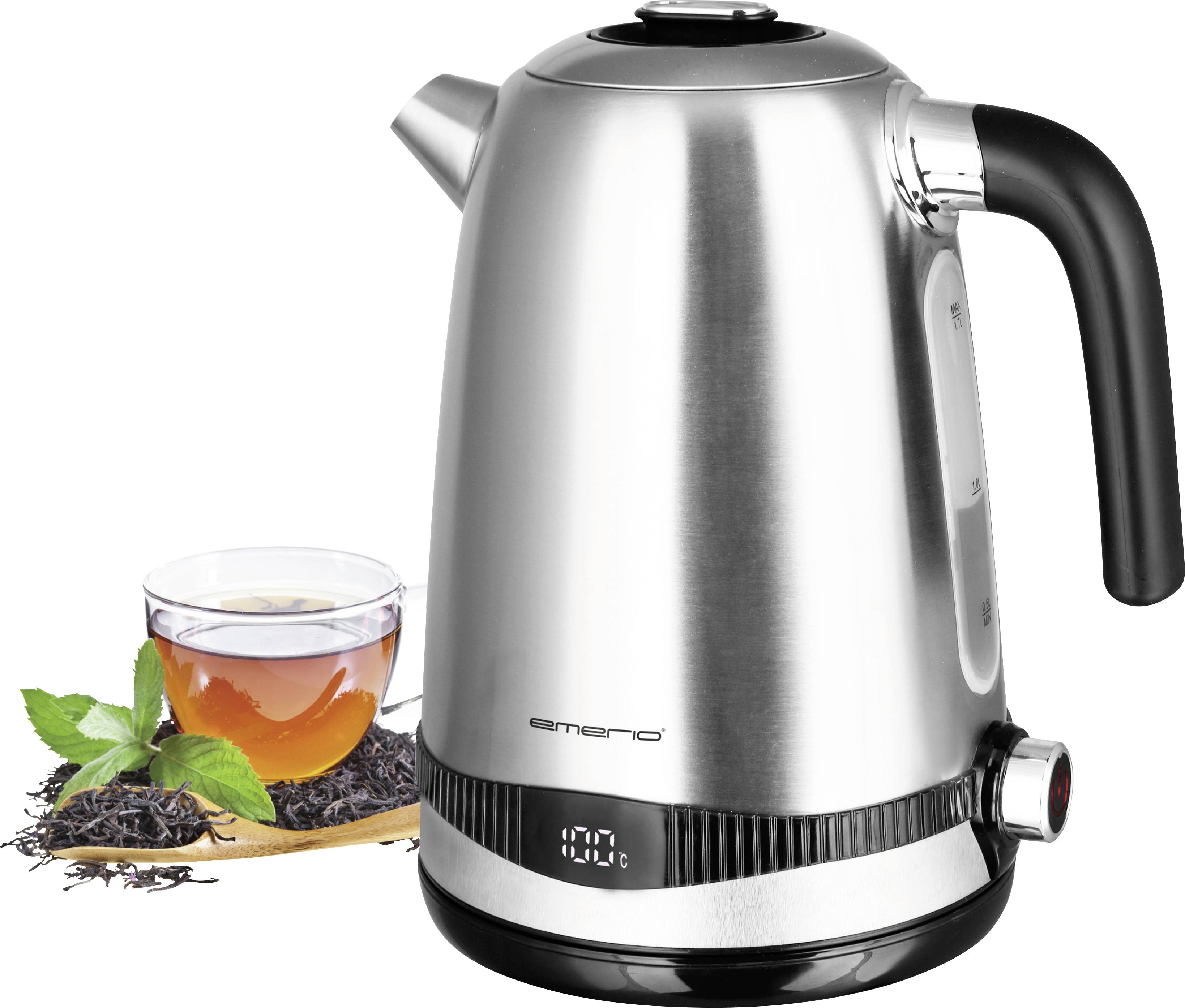 EMERIO WK-124658.1 Waterkoker Snoerloos, BPA-vrij Aantal/Volume: 1.7 l Zilver, Zwart-3