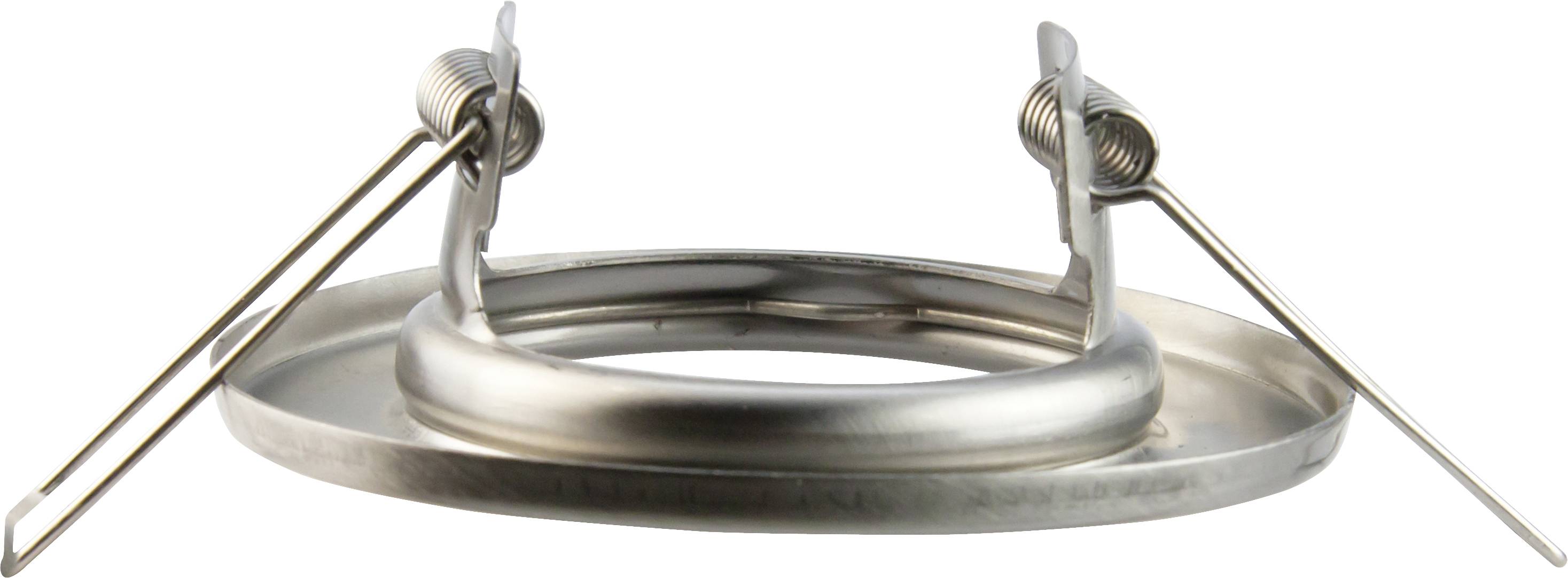 Metalen ring met twee veren aan tegenoverliggende zijden. Mogelijk onderdeel van een bevestigings- of ophangsysteem.