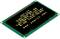 OLED-scherm met gele tekstweergave. Toont technische gegevens zoals 'COM: I2C, Pixels: 256x64, 4,2 inch' en webadres.
