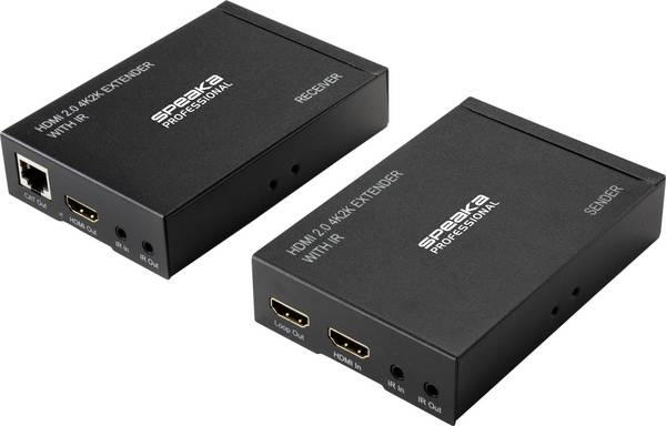 SpeaKa Professional SP-HDE-300 Extender (verlenging) HDMI Via netwerkkabel RJ45 60 m