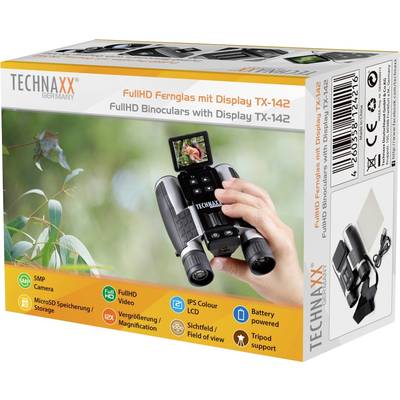 Technaxx TX-142 Binoculars with Display for Adults: Field Connector with Camera for Bird Observation, Animals, Sports Events, Travel, Hunting/FullHD Video and Photo Recording/4-Way Zoom Technaxx TX-142 Binoculars with Display for Adults: Field Connector with Camera for Bird Observation, Animals, Sports Events, Travel, Hunting/FullHD Video and Photo Recording/4-Way Zoom