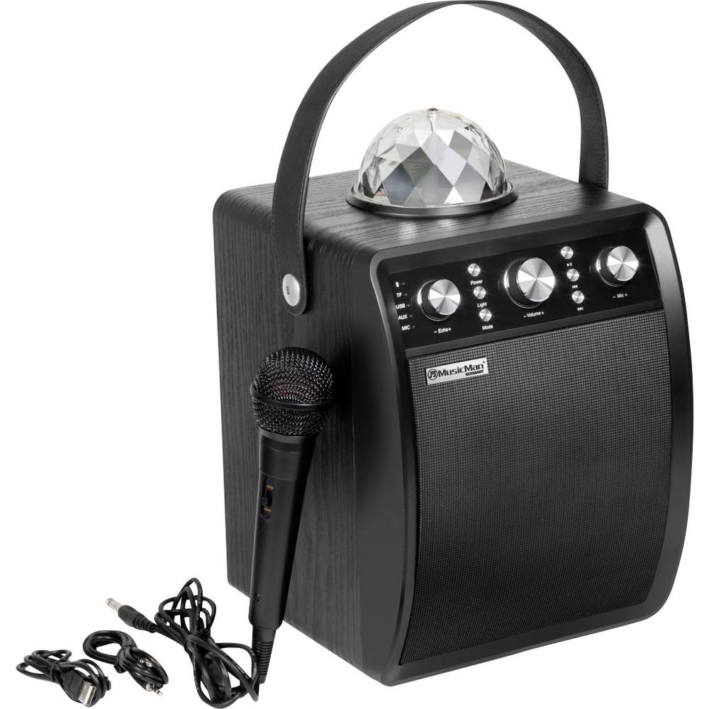 Technaxx BT-X53 MusicMan Disco Bluetooth speaker 30W met licht en microfoon zwart