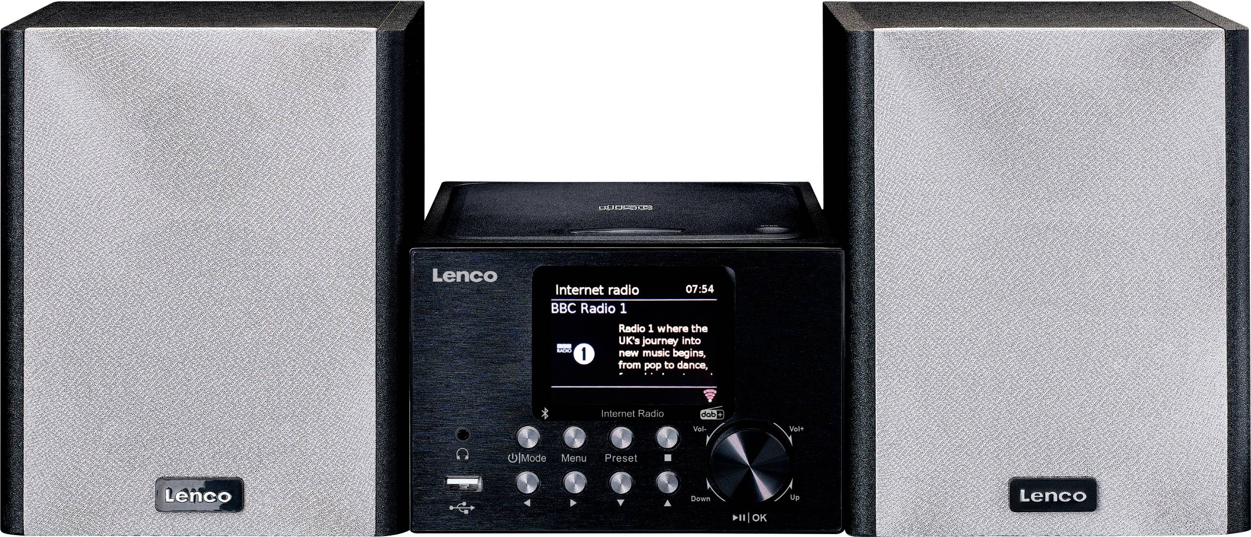 Lenco MC-250BK Stereoset Bluetooth, CD, DAB+, Internetradio, USB, FM 2 x 10 W Zwart-11
