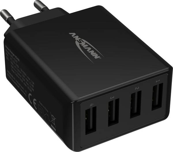 Ansmann HomeCharger HC430 USB-oplader 30 W 4x USB-A  Zwart Binnen