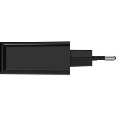 Zwart netsnoer met uitneembare stekker, klaar om aangesloten te worden op een elektronisch apparaat.