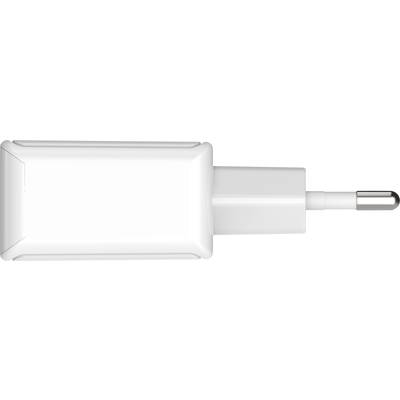 Wit USB-laadstekker-voedingsadapter met Europese stekker, plat model.