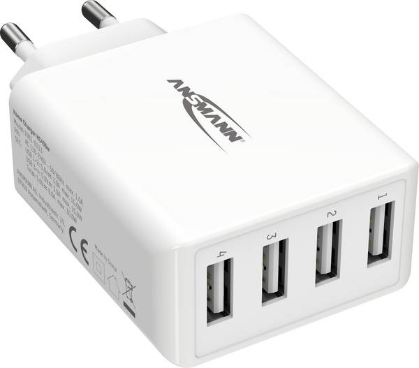 Ansmann HomeCharger HC430 1001-0113 USB-oplader Binnen Uitgangsstroom (max.) 6000 mA 4 x 4x USB-A