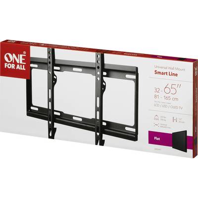 'Universele wandbeugel voor 32-65 inch tv's, Smart Line. Geschikt voor LCD/LED/OLED tv. Draagvermogen tot 120 kg. Platte uitvoering.'