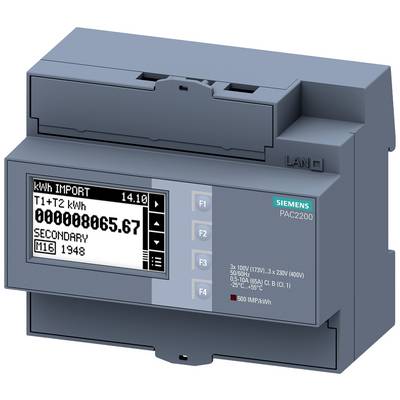 Elektriciteitsmeter met digitaal display toont 'kWh IMPORT 000000865.67'. Fabrikantlogo 'Siemens'.
