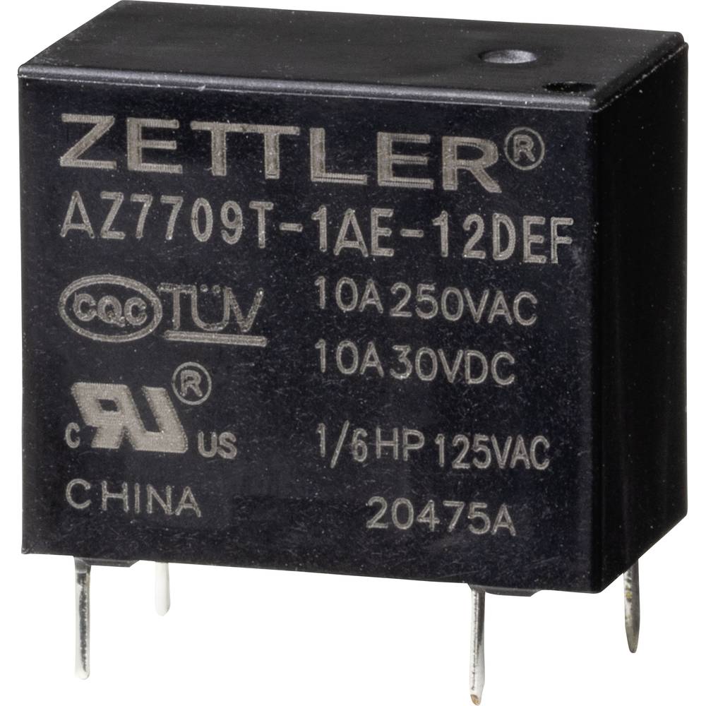 Zettler Electronics AZ7709T-1AE-12DEF Powerrelais 12 V/DC 10 A 1 stuk(s)