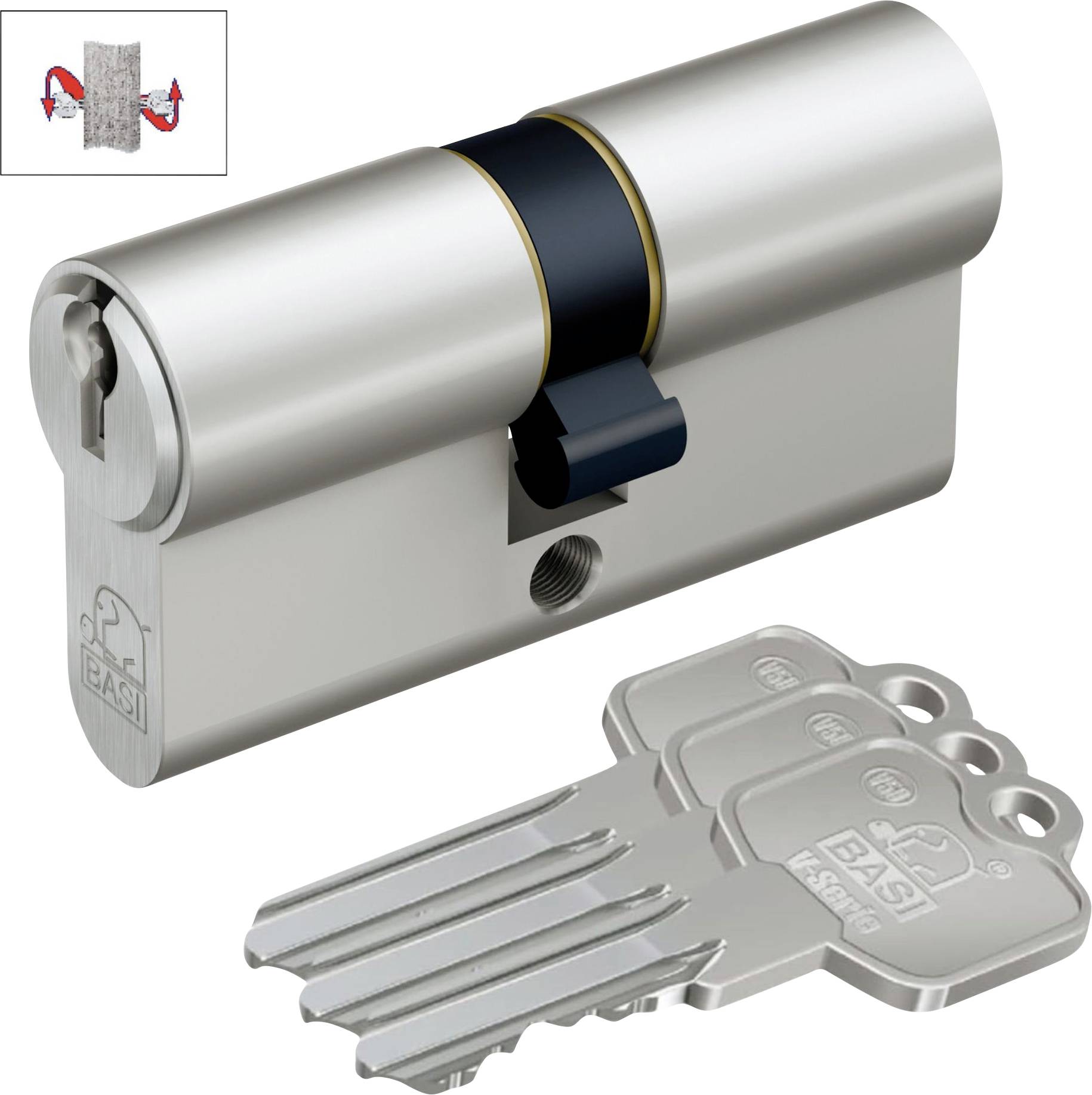 Profil-dubbelcylinder 30 / 40mm Basi V5200-0010