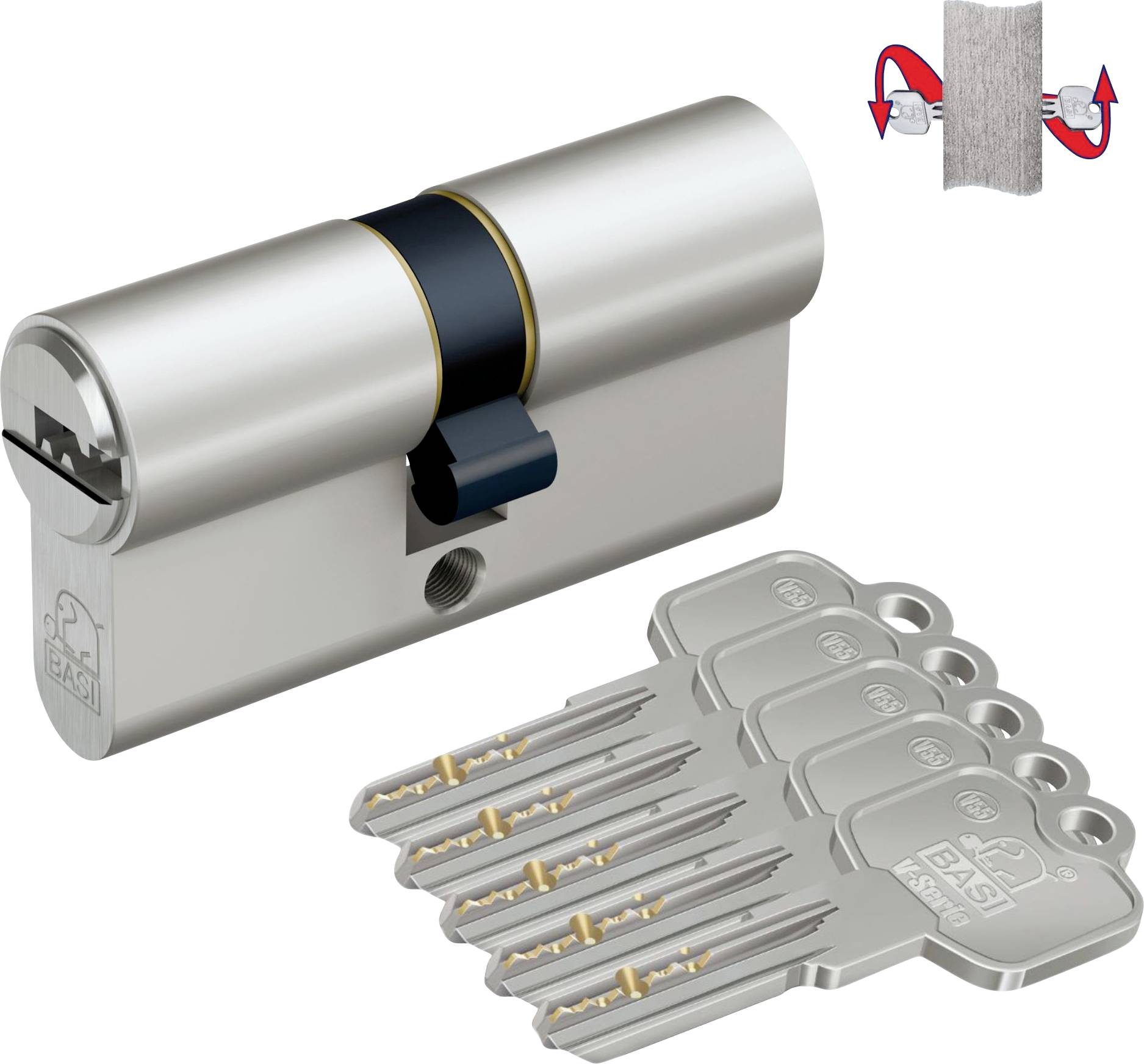 Profil-dubbelcylinder 45 / 45mm Basi VB5201-1515-0020