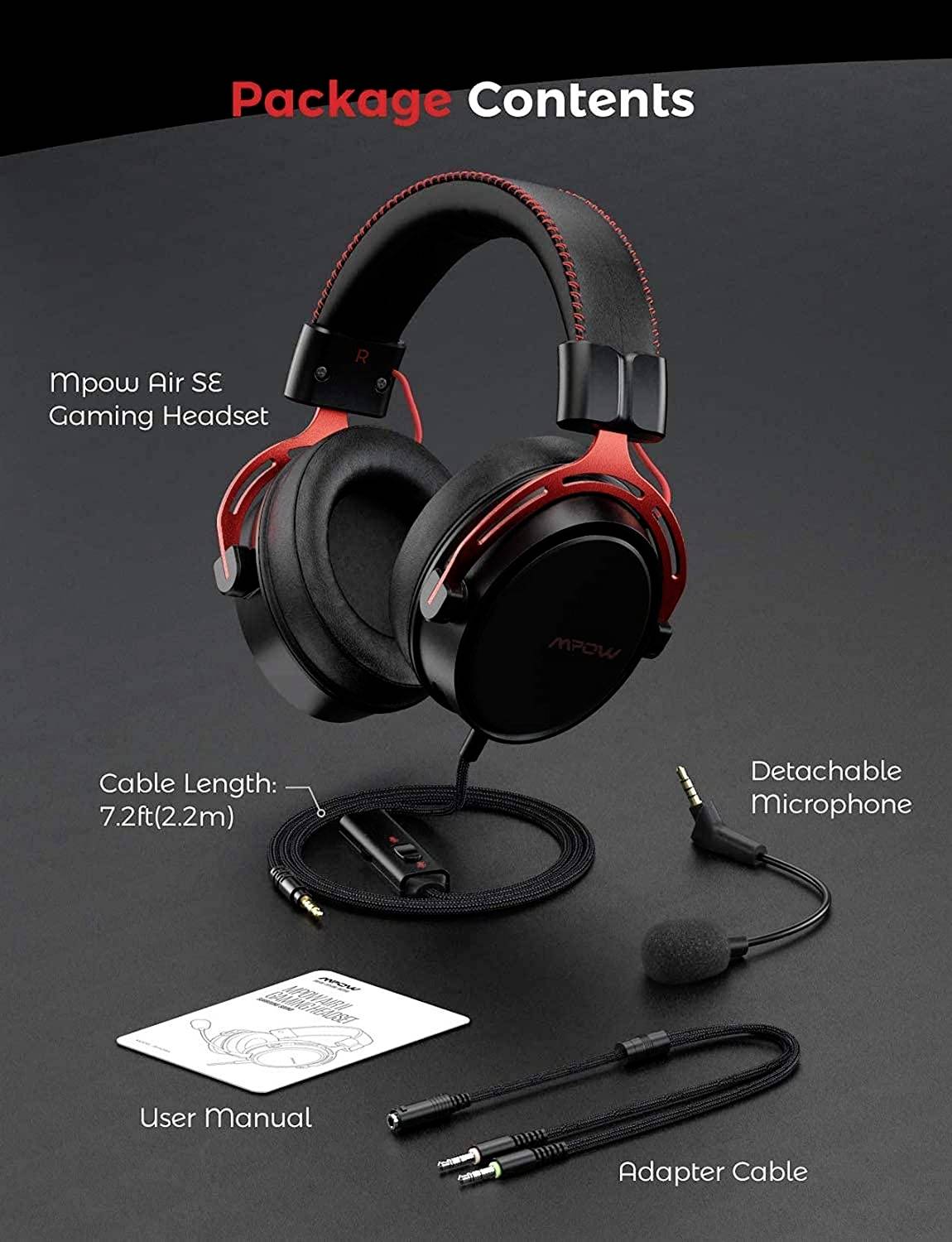 Mipow Over Ear headset Kabel Stereo Zwart, Rood Ruisonderdrukking (microfoon) Volumeregeling Gamen-1