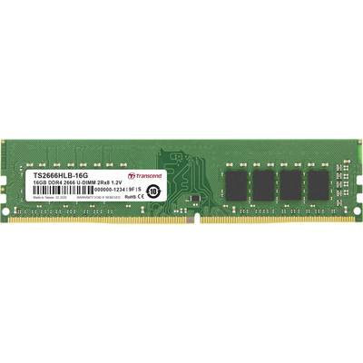Transcend  Werkgeheugenmodule voor PC   DDR4 16 GB 1 x 16 GB  2666 MHz 288-pins DIMM CL19 TS2666HLB-16G