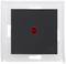 Zwarte schakelaar met rode controlelamp, IP44-bescherming, vierkante vorm, geschikt voor vochtige omgevingen.