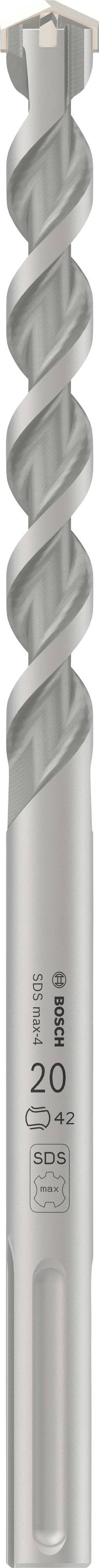 Close-up van een zilveren boor met spiraalvormige groeven en de markering '25 CT SDS-Max'.