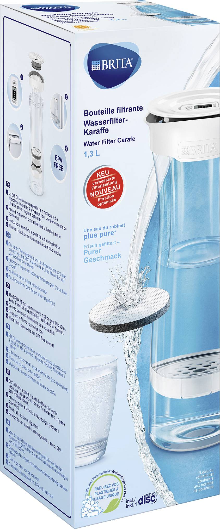 Waterfilterkaraf Brita Fill&Serve Mind wit & grafiet LL CU CE-1