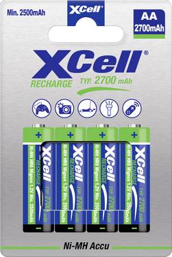 XCell X2700AA B4 Oplaadbare AA batterij (penlite) NiMH 2700 mAh 1.2 V 4 stuk(s)